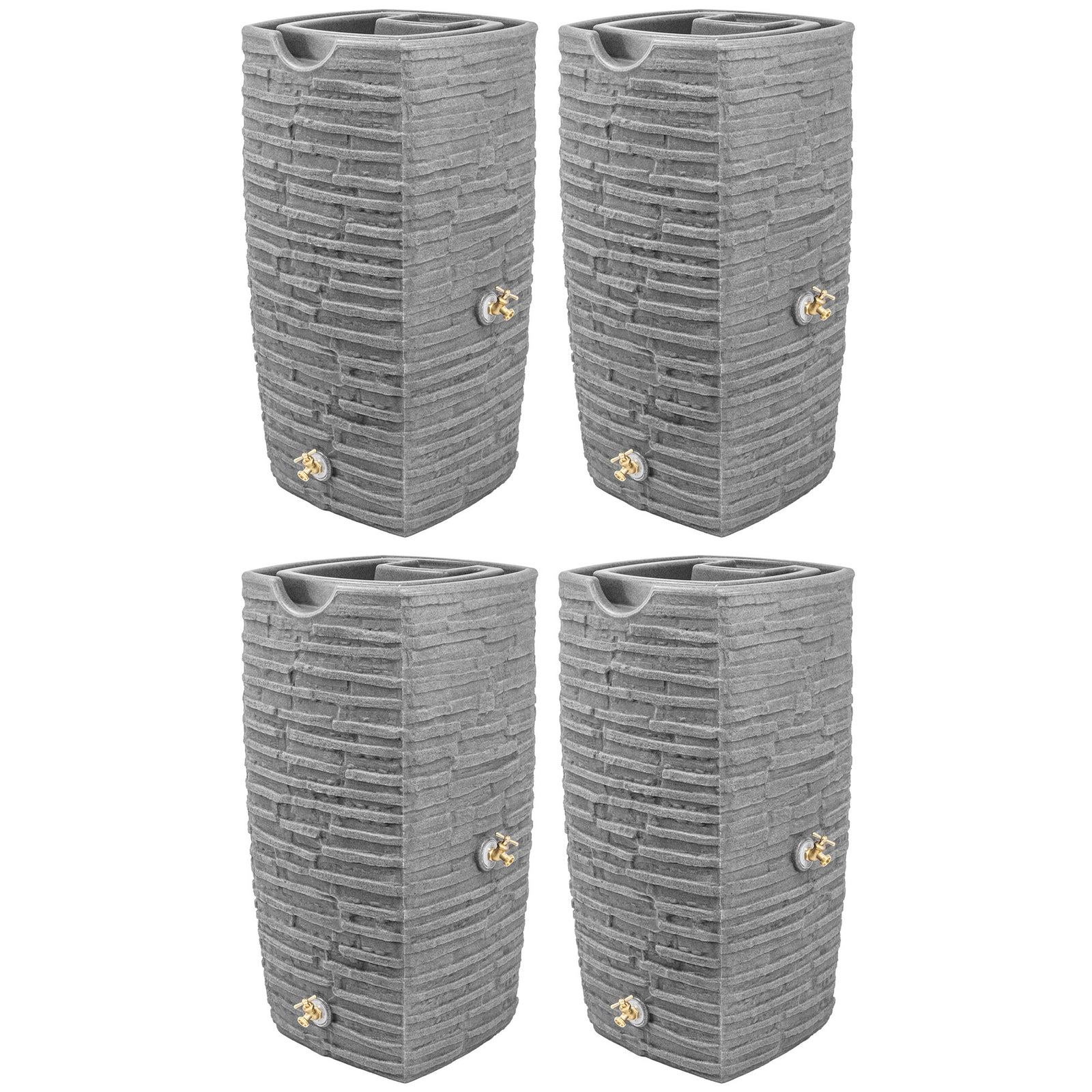Good Ideas Impressions Riverwalk 50 Gallon Rain Saver, Dark Granite (4 Pack) - VMInnovations