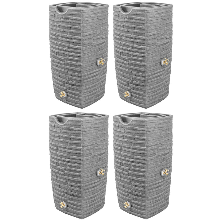 Good Ideas Impressions Riverwalk 50 Gallon Rain Saver, Dark Granite (4 Pack) - VMInnovations