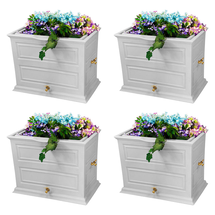 Good Ideas Savannah 42 Gal Flatback Colonial Style Rain Barrel Planter (4 Pack) - VMInnovations
