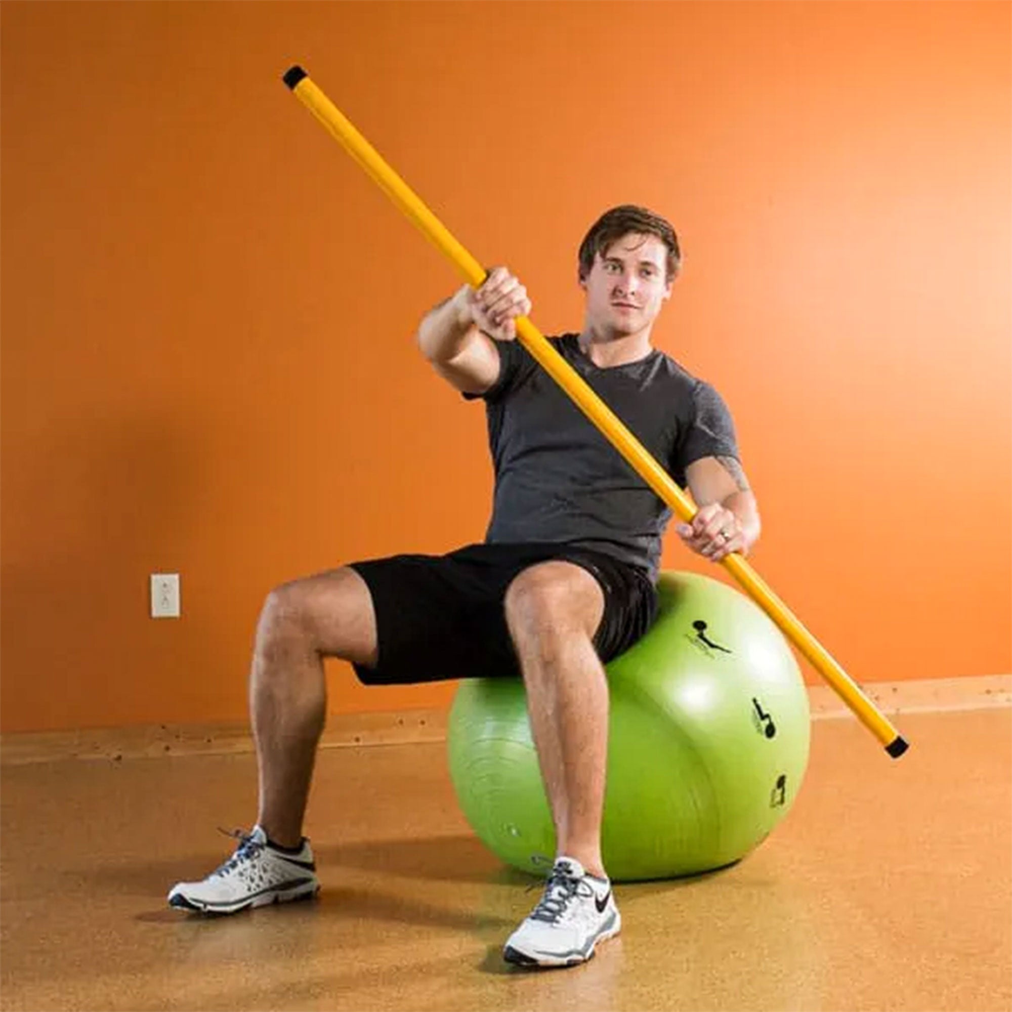 Prism Fitness Unweighted Smart Stick Exercise Equipment for Balance, Yellow - VMInnovations