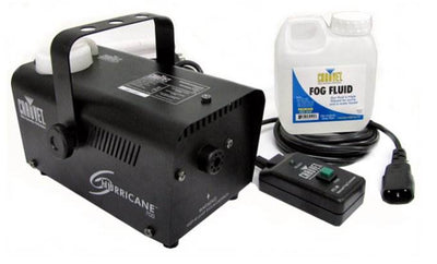 (2) CHAUVET Hurricane H700 Fog/Smoke Pro Machines H-700 + 1 Gallon FJU Fog Fluid