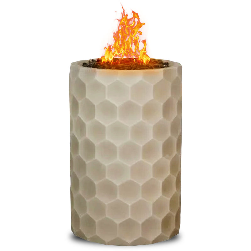 Four Seasons Courtyard Gas Fire Pit with Honeycomb Stone Pattern for Outdoor Use