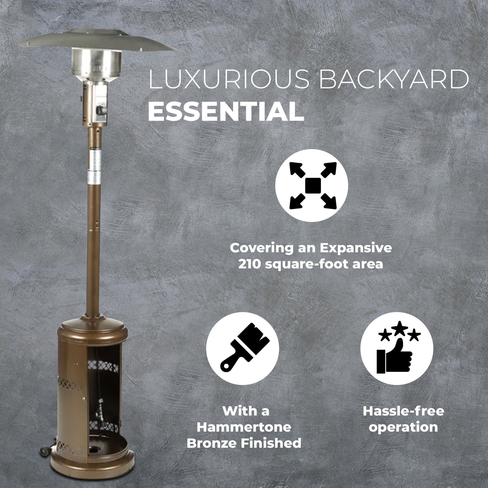 Four Seasons Courtyard 40,000 BTU Steel Outdoor Patio Heater,Bronze Finish(Used) - VMInnovations