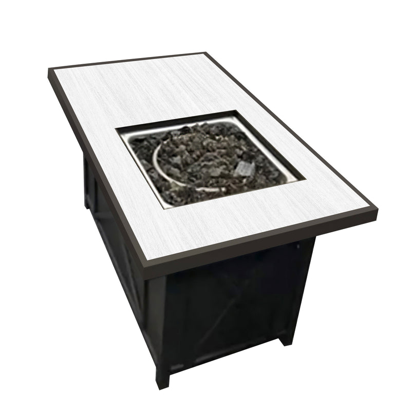 Four Seasons Courtyard Gas Fire Pit Coffee Table with Stainless Steel Burner