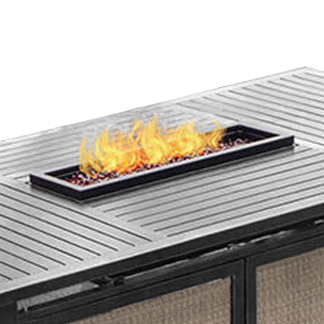 Four Seasons Courtyard Manhattan LP Gas Aluminum Fire Pit Table, Charcoal Gray - VMInnovations