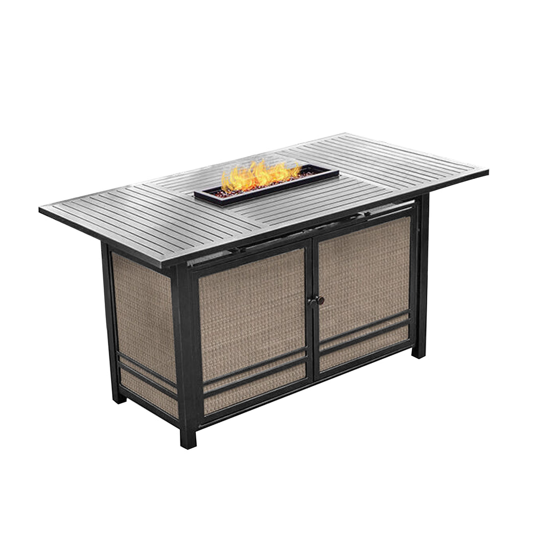 Four Seasons Courtyard Manhattan LP Gas Aluminum Fire Pit Table, Charcoal Gray - VMInnovations