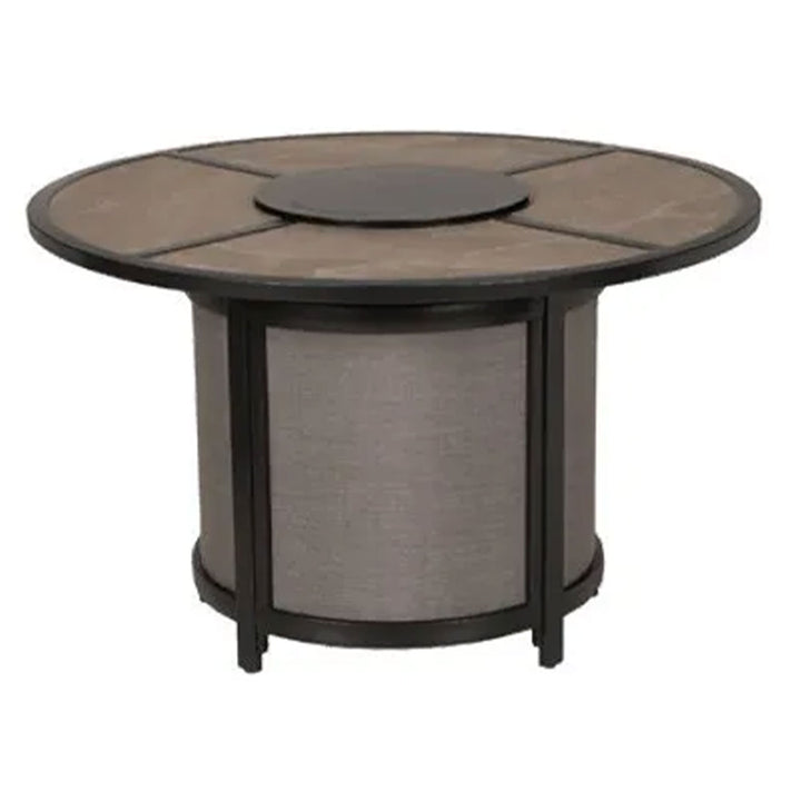 Four Seasons Courtyard Edison Park 54 Inch LP Gas Fire Pit Table, Gray Finish - VMInnovations