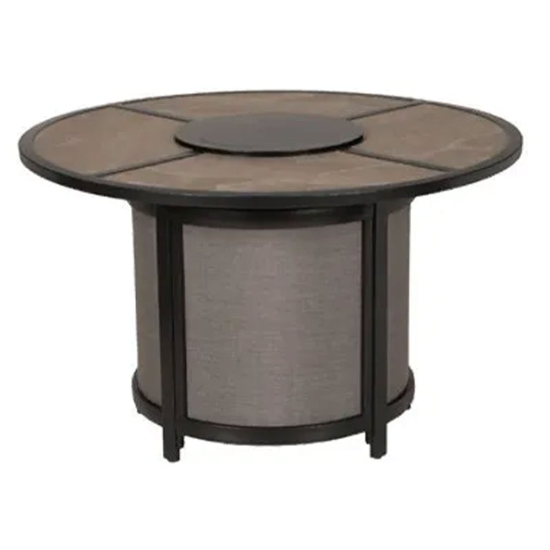 Four Seasons Courtyard Edison Park 54 Inch LP Gas Fire Pit Table, Gray Finish