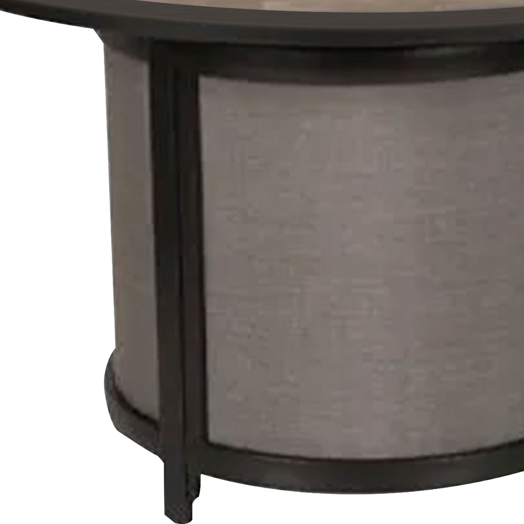 Four Seasons Courtyard Edison Park 54 Inch LP Gas Fire Pit Table, Gray Finish - VMInnovations