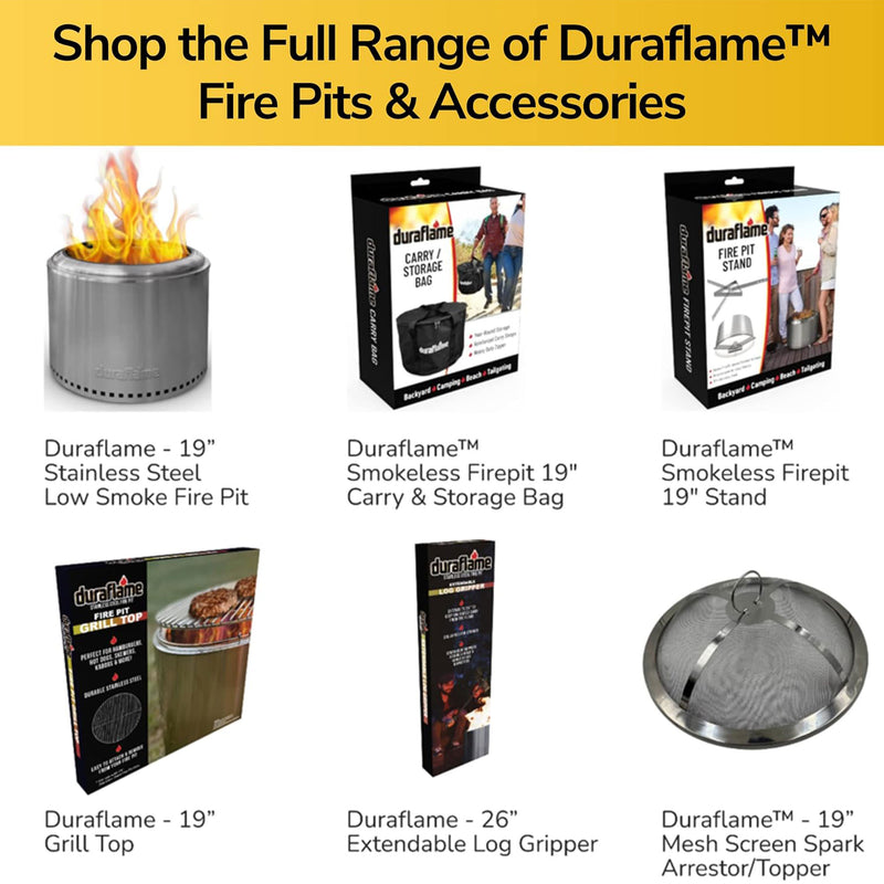 Duraflame 19.5" Smokeless Fire Pit w/ Double Walled Technology & Removable Grate