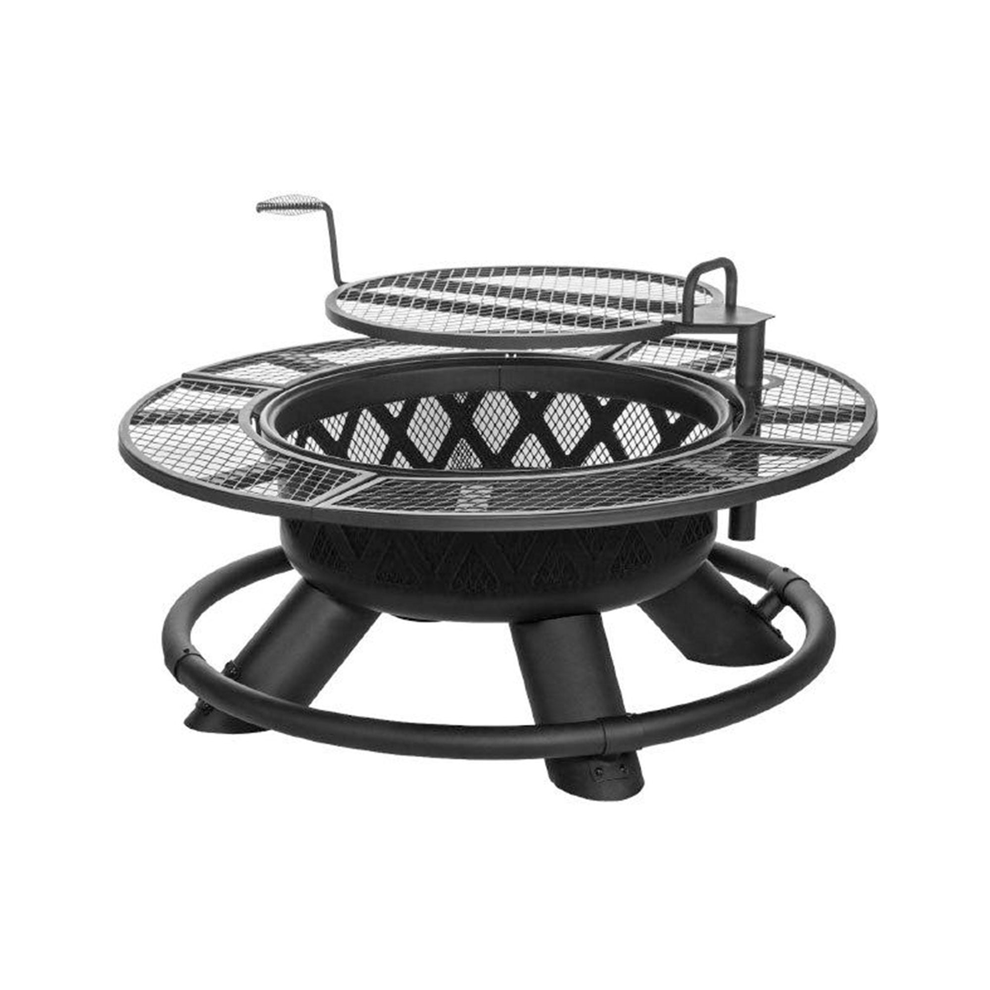 Four Seasons Courtyard 47" Deep Bowl Fire Pit w/Grill & Safety Ring (Open Box) - VMInnovations