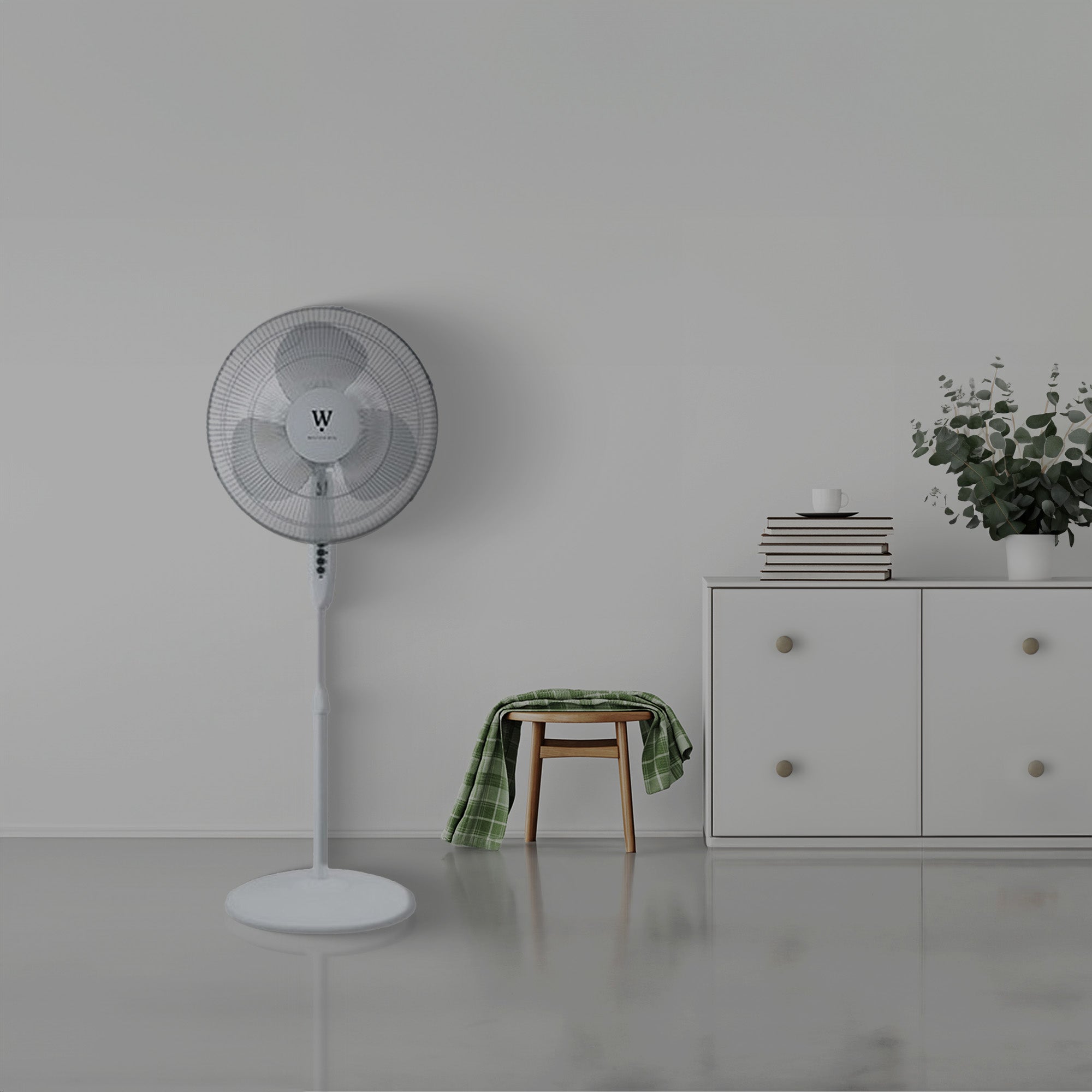 HomePointe Westpointe 16 Inch Stand Fan w/3 Speed Settings for Home and Office - VMInnovations