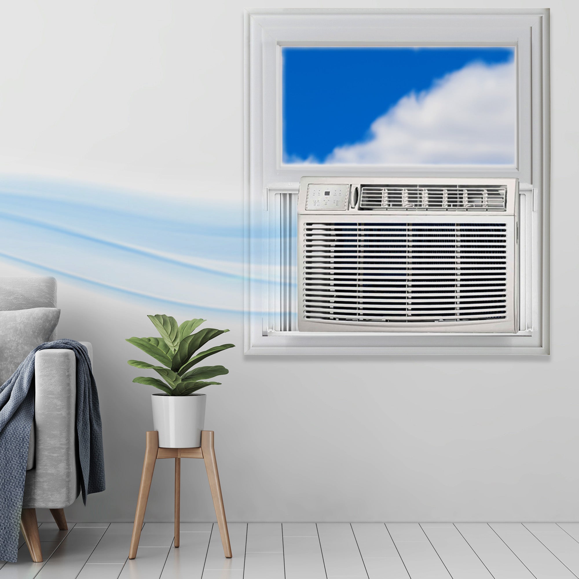 HomePointe 25000 BTU Air Conditioner w/Touch Remote Control & LED Display, White - VMInnovations