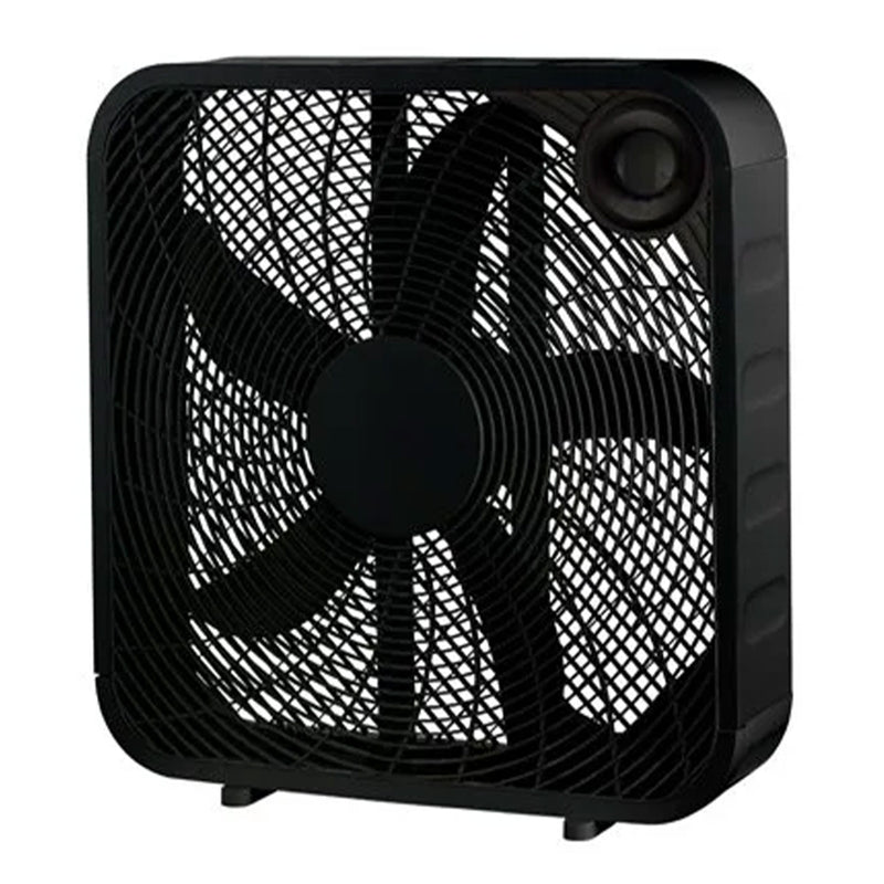 HomePointe 20" Indoor Sleek Plastic Box Fan with 3 Speed Settings, Blk(Open Box)
