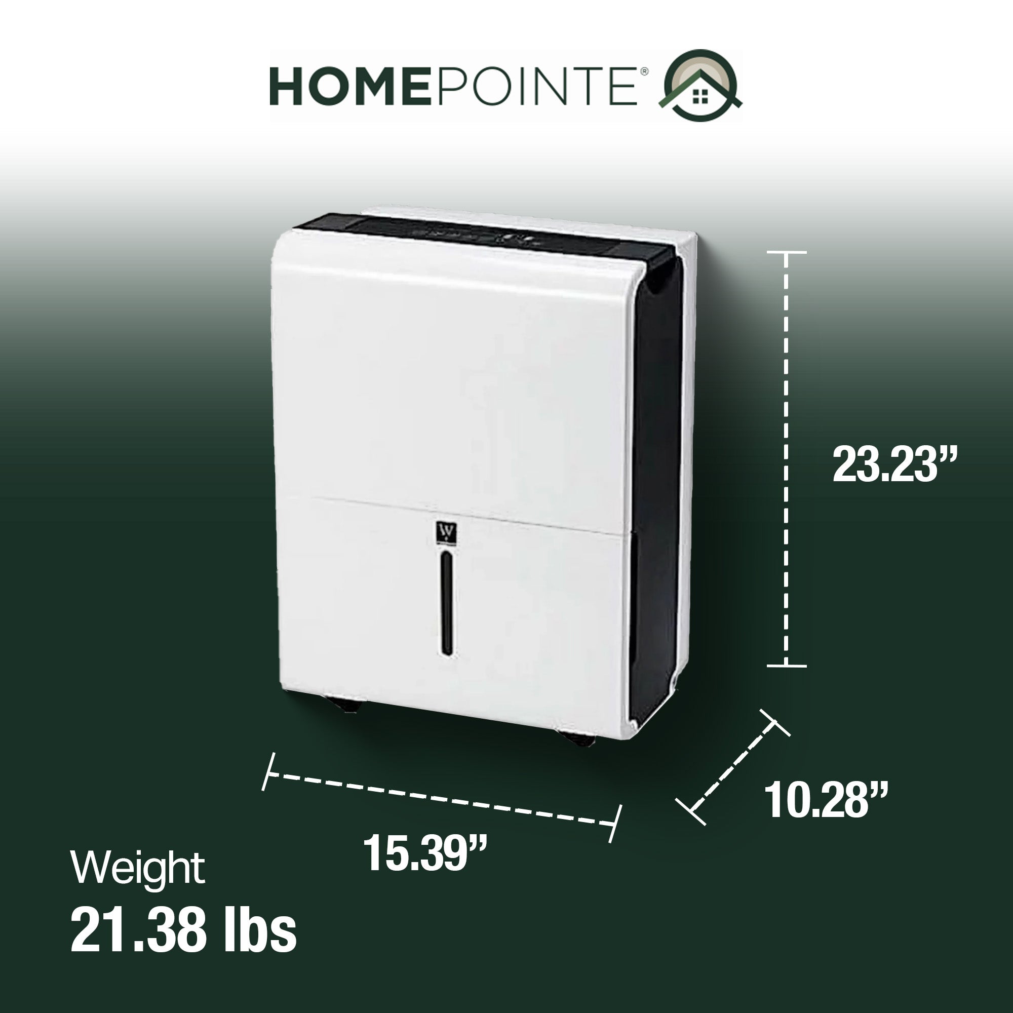 HomePointe 35 Pint 3,000 Square Feet Home Dehumidifier w/ Adjustable Thermostat - VMInnovations