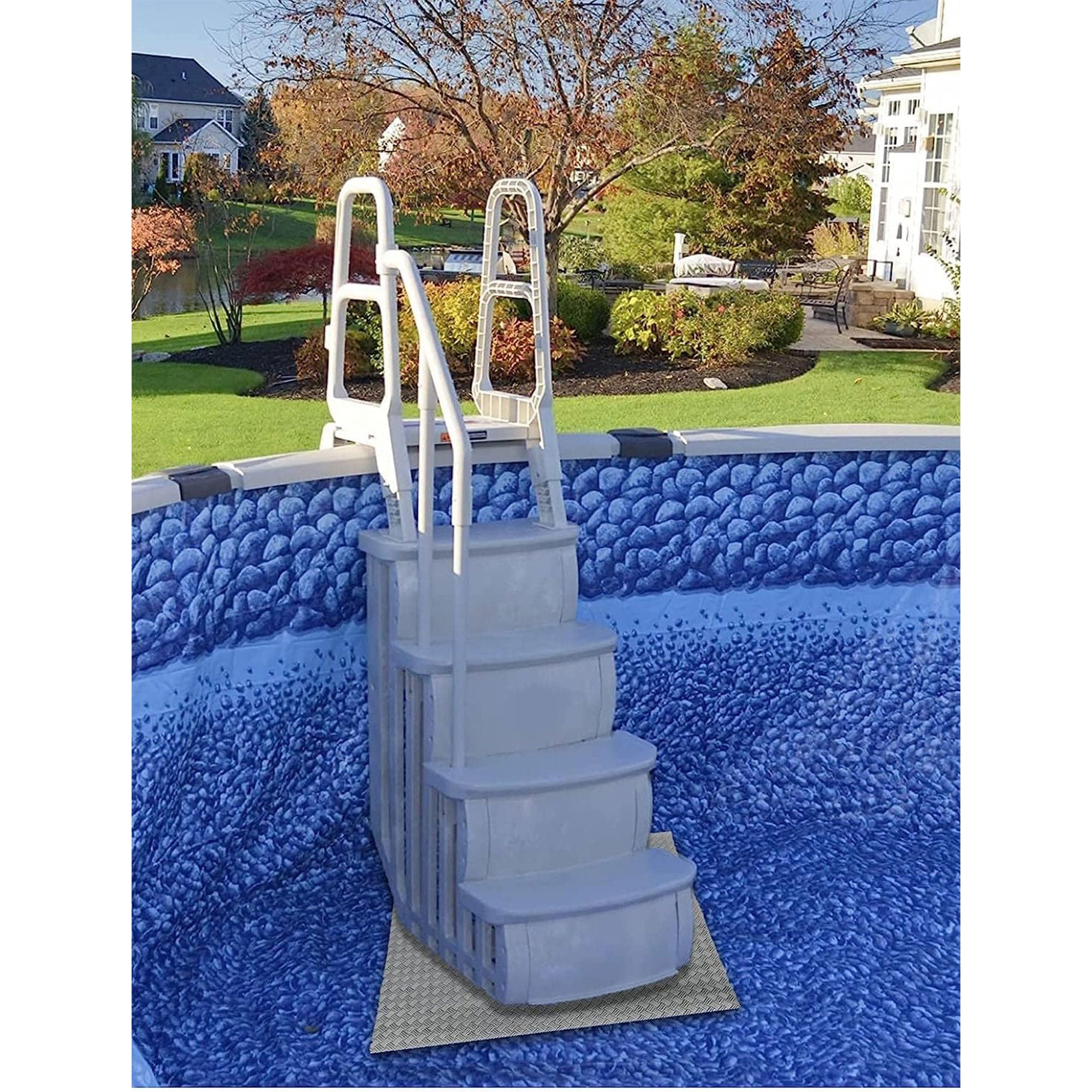 Main Access Large 36 x 36 Inch Pool Step Ladder Guard Mat, Accessory Only, Gray - VMInnovations