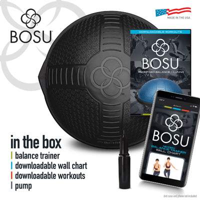 BOSU NexGen Home Fitness Exercise Gym Strength Flexibility Balance Trainer,Black