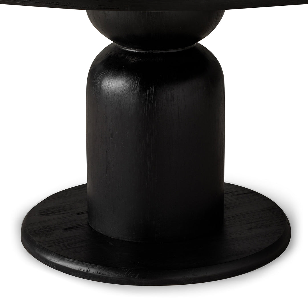 Mila Contemporary Round Wooden Dining Table in Refined Black Finish - VMInnovations