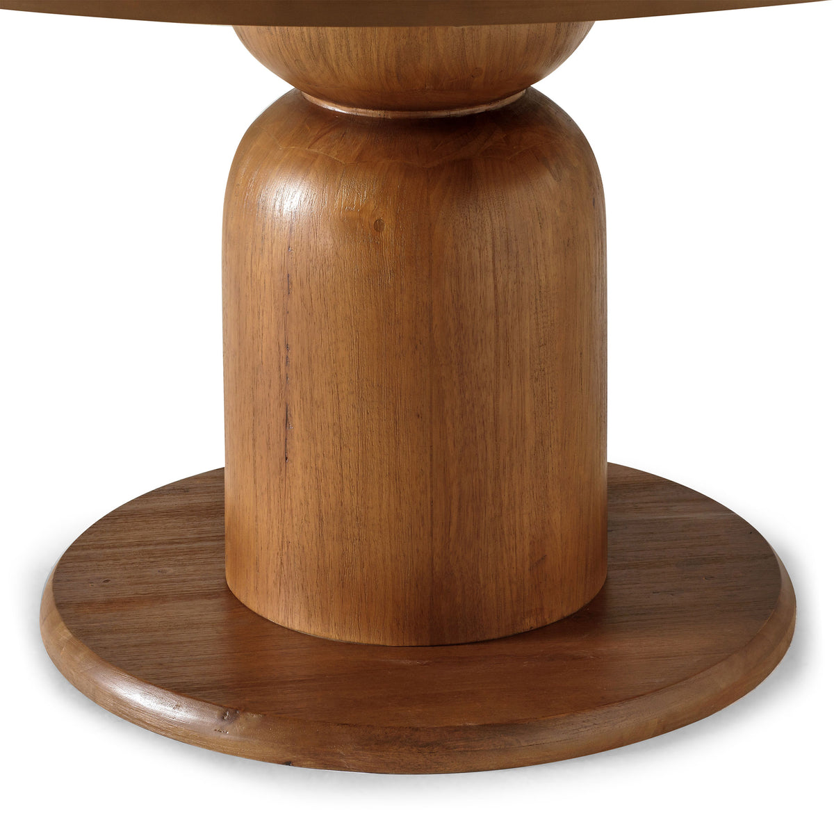 Mila Contemporary Round Wooden Dining Table in Refined Brown Finish - VMInnovations