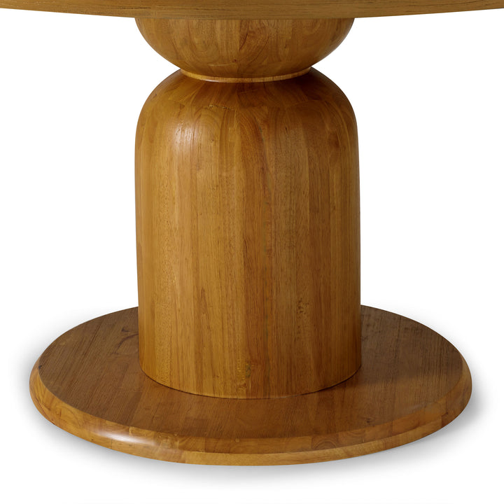 Maven Lane Mila Contemporary Round Wooden Dining Table in Refined Natural Finish - VMInnovations