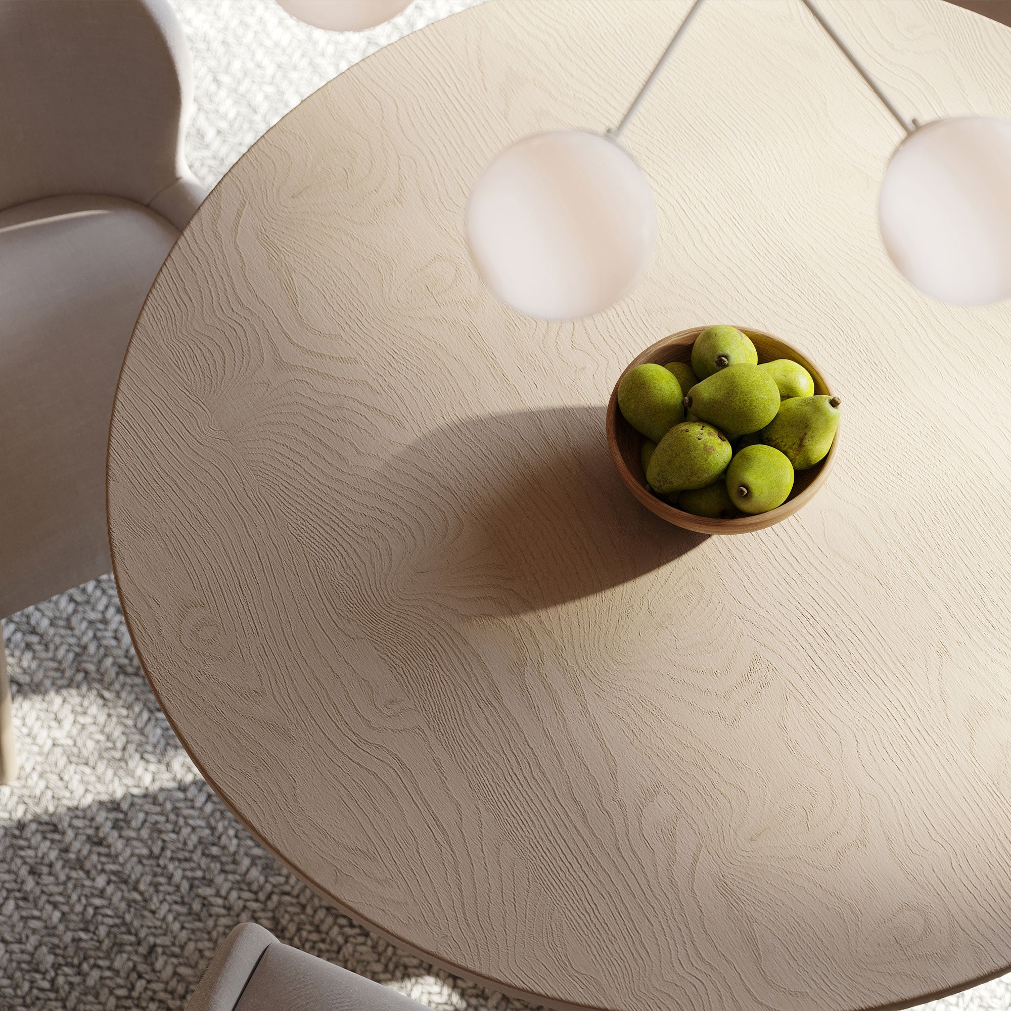 Maven Lane Mila Contemporary Round Wooden Dining Table in Refined White Finish - VMInnovations