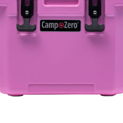 CAMP-ZERO 10 Liter 10.6 Quart Lidded Cooler with 2 Molded In Cup Holders, Pink