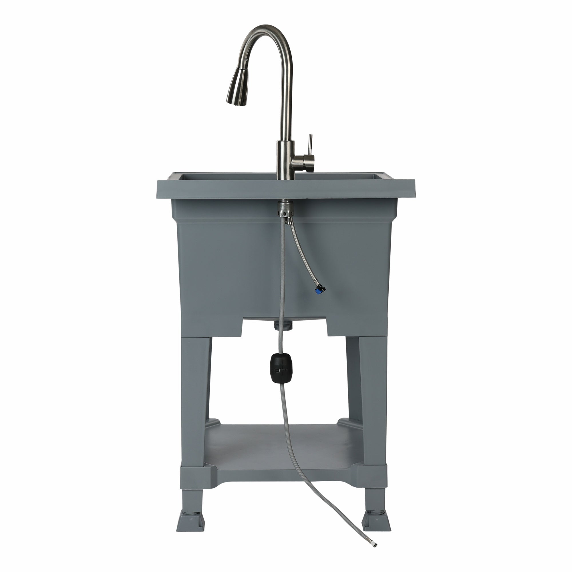 UTILITYSINKS Plastic 24" Freestanding Workshop Utility Tub Sink, Grey (Used) - VMInnovations
