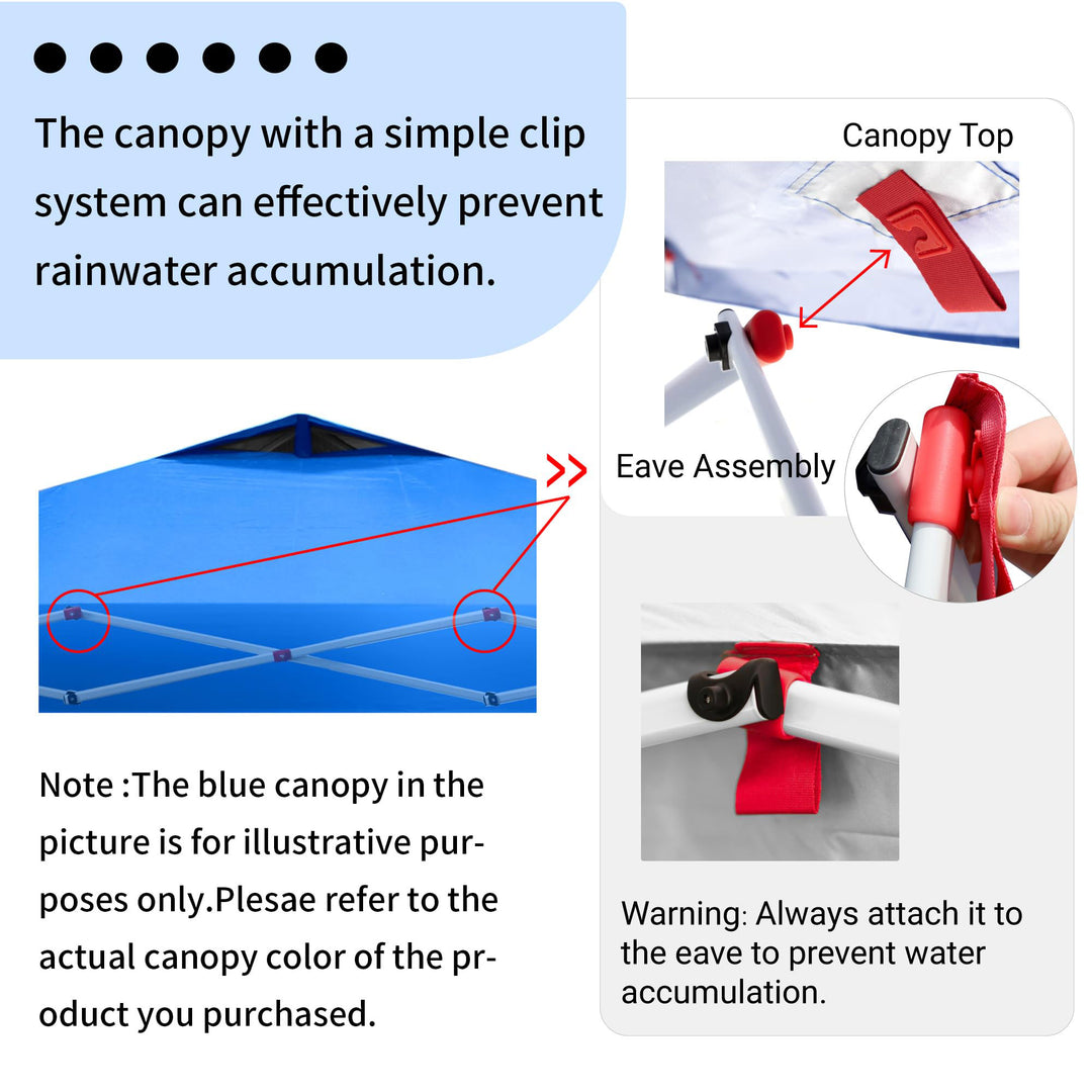 CROWN SHADES 10x10 Ft Pop Up Tent w/ Sidewall & Push Center Lock, White (Used) - VMInnovations