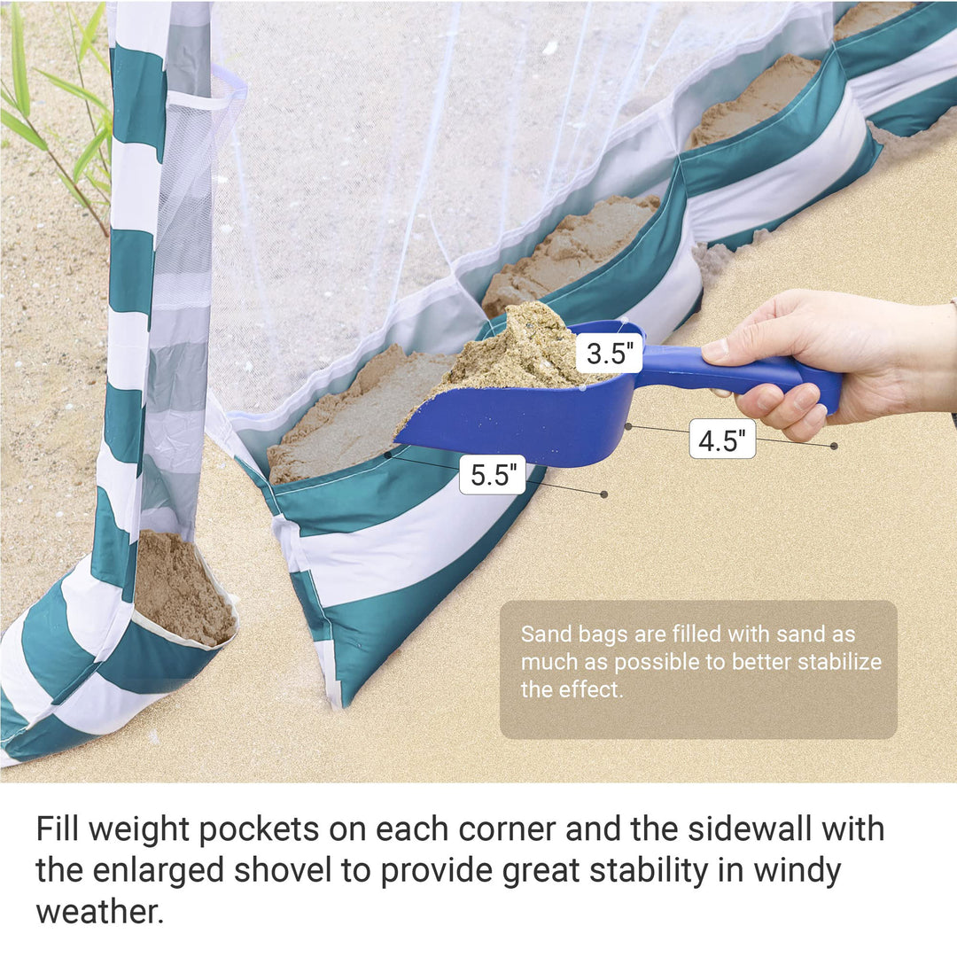 CROWN SHADES 6.5 x 6.5 Ft Pop-Up Beach Cabana w/Pockets & Sidewall, Blue (Used) - VMInnovations