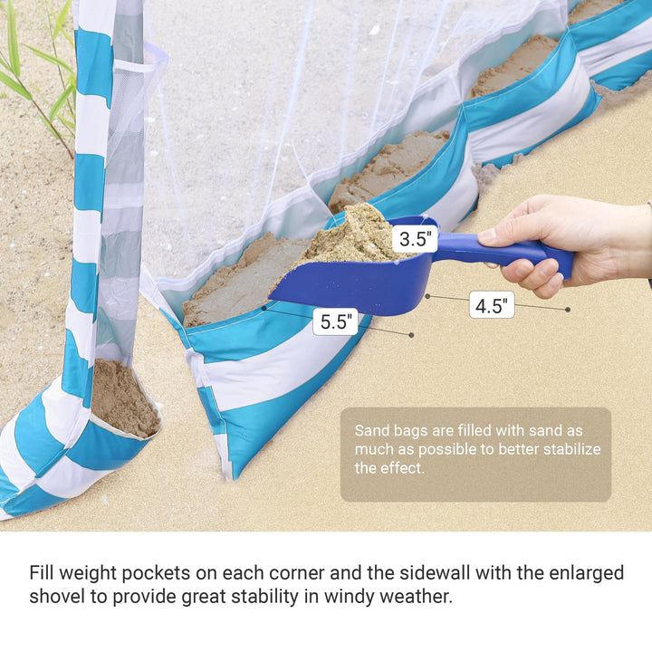 CROWN SHADES 6.5 x 6.5 Ft Pop-Up Cabana w/Pockets & Sidewall, Sky Blue (Used) - VMInnovations