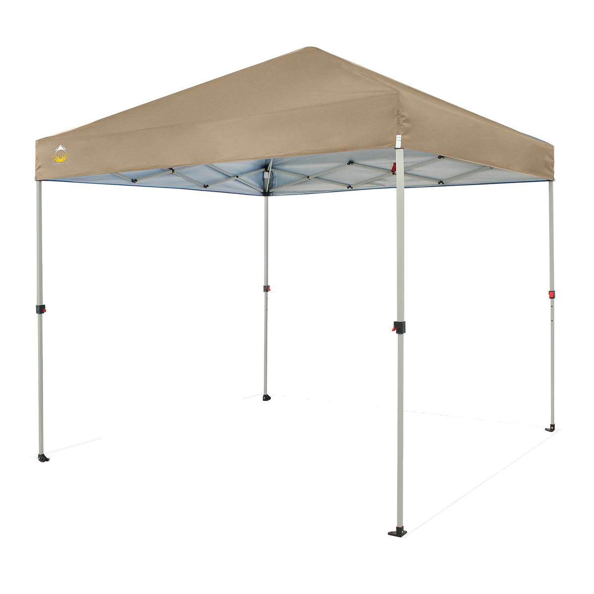 CROWN SHADES 8x8 Ft Pop Up Outdoor Canopy Tent with 1 Push Center Lock, Beige