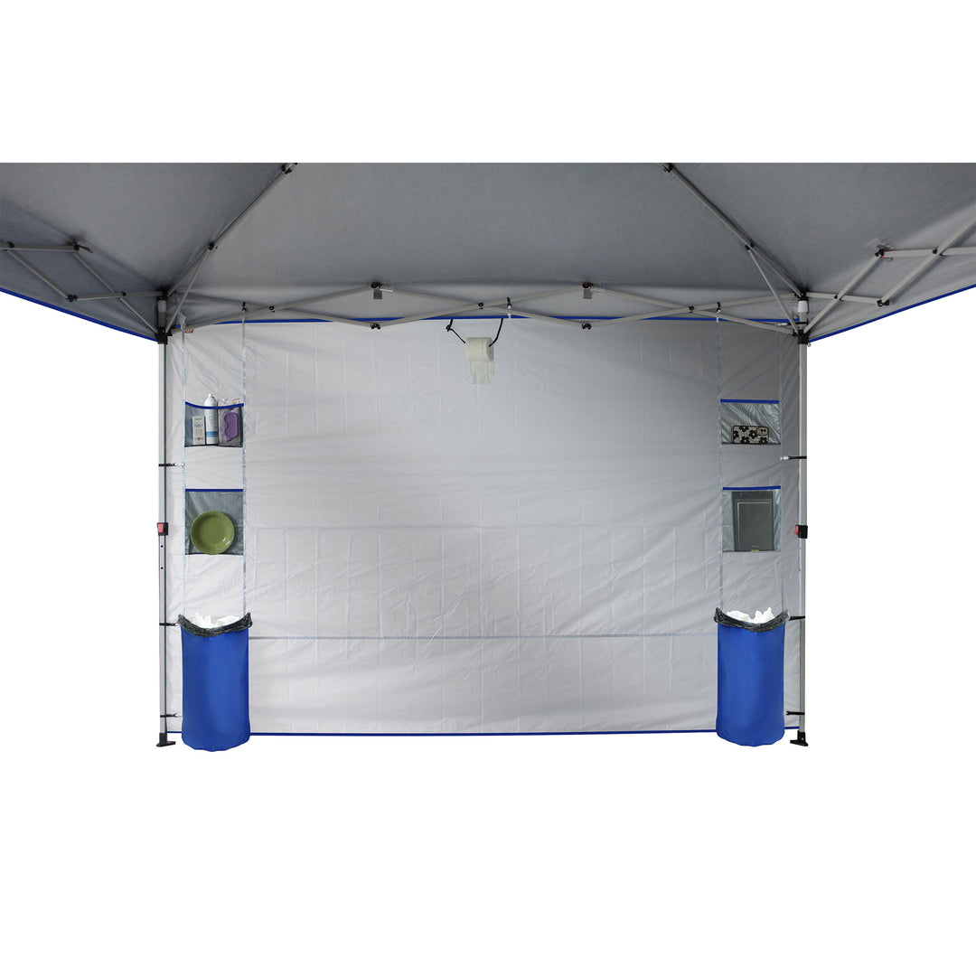 CROWN SHADES 10x10 Ft Pop Up Canopy w/Organizer Pocket Sidewall, Navy Blue(Used) - VMInnovations