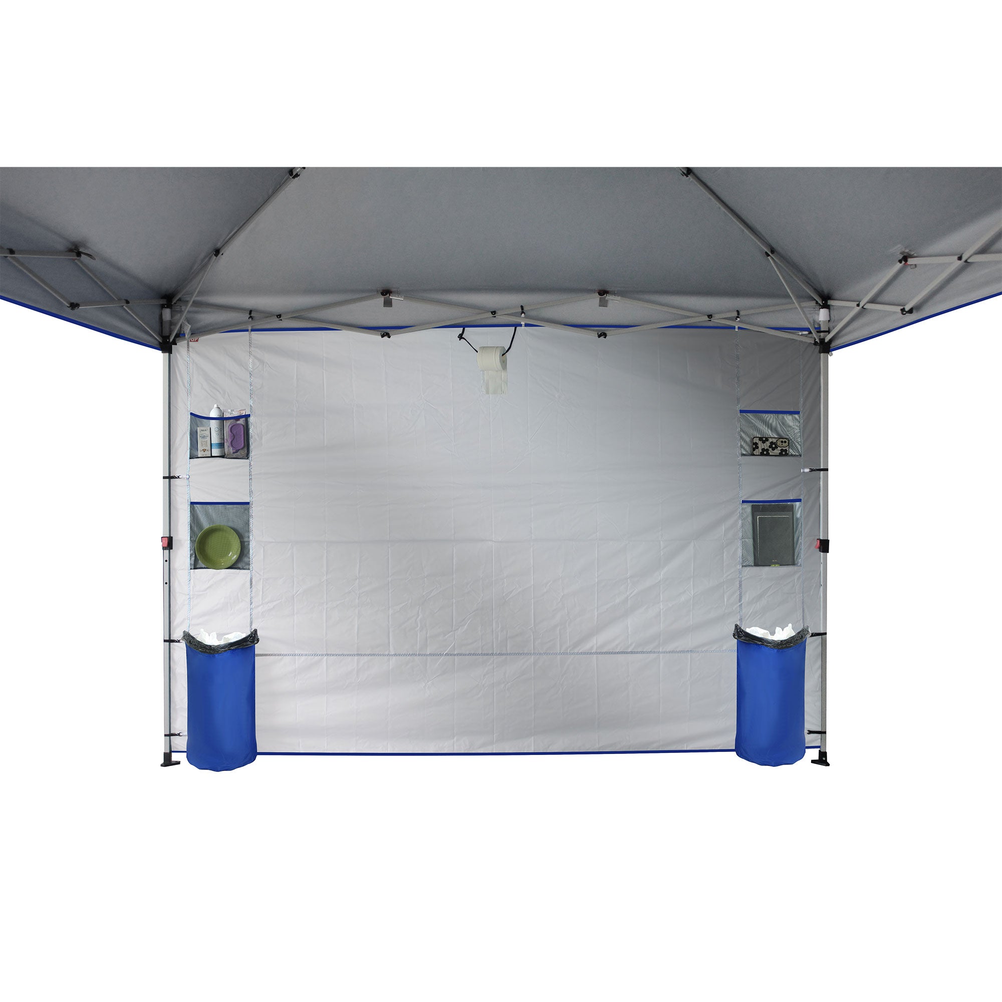 CROWN SHADES 10x10 Ft Pop Up Canopy Tent w/Organizer Pocket Sidewall, Navy Blue