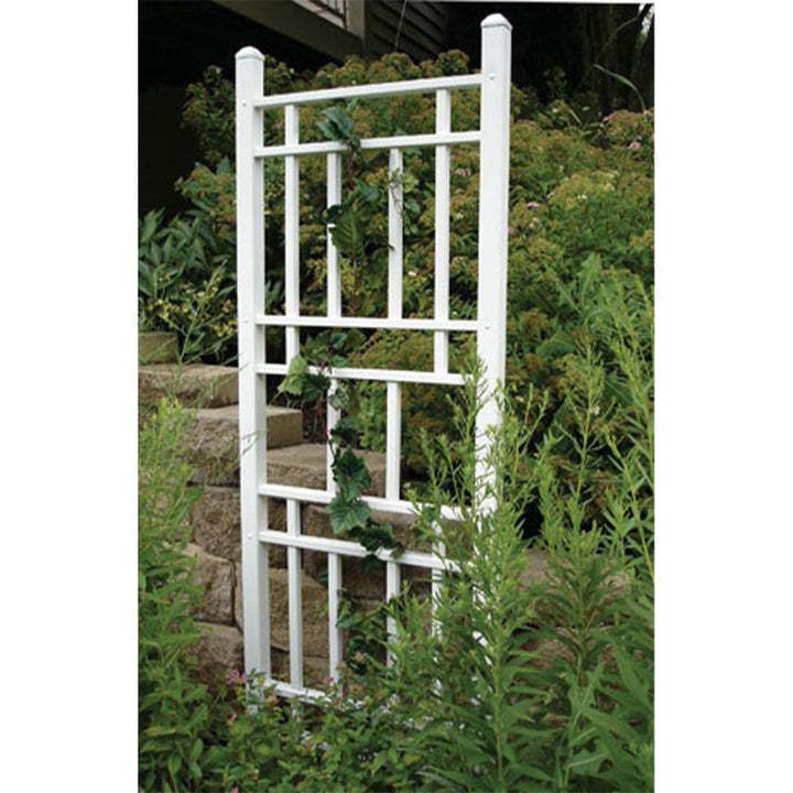 Dura-Trel Wellington 28 x 75 Inch PVC Vinyl Outdoor Garden Patio Trellis, White - VMInnovations
