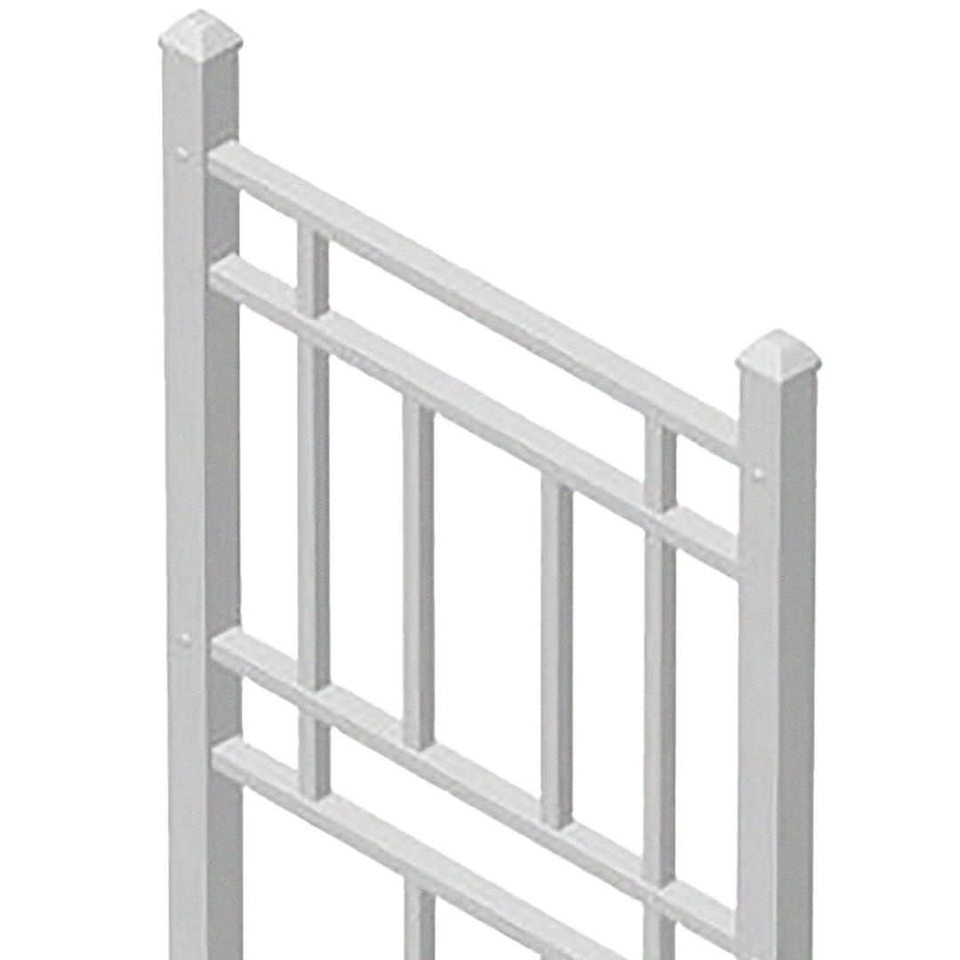 Dura-Trel Wellington 28 x 75 Inch PVC Vinyl Outdoor Garden Patio Trellis, White - VMInnovations
