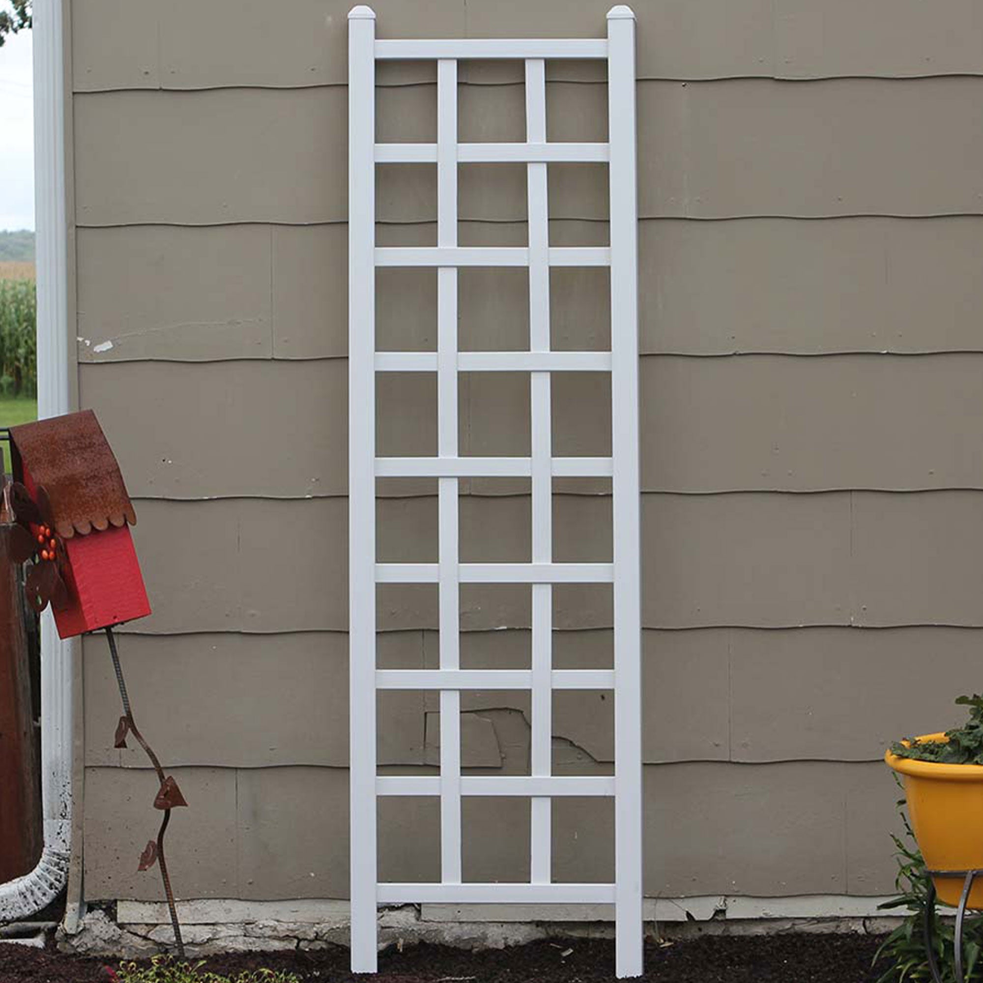 Dura-Trel Providence 22'x75' PVC Vinyl Outdoor Garden Patio Trellis, White(Used) - VMInnovations
