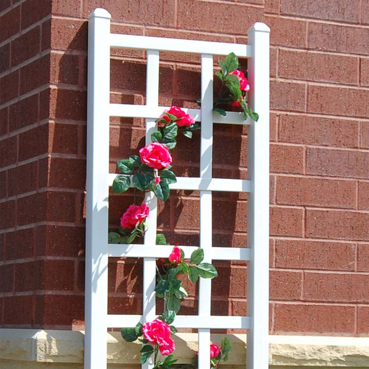 Dura-Trel Elmwood 22 x 75 Inch PVC Vinyl Outdoor Garden Patio Trellis, White - VMInnovations