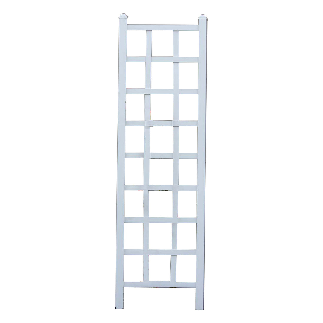Dura-Trel Elmwood 22 x 75 Inch PVC Vinyl Outdoor Garden Patio Trellis, White - VMInnovations