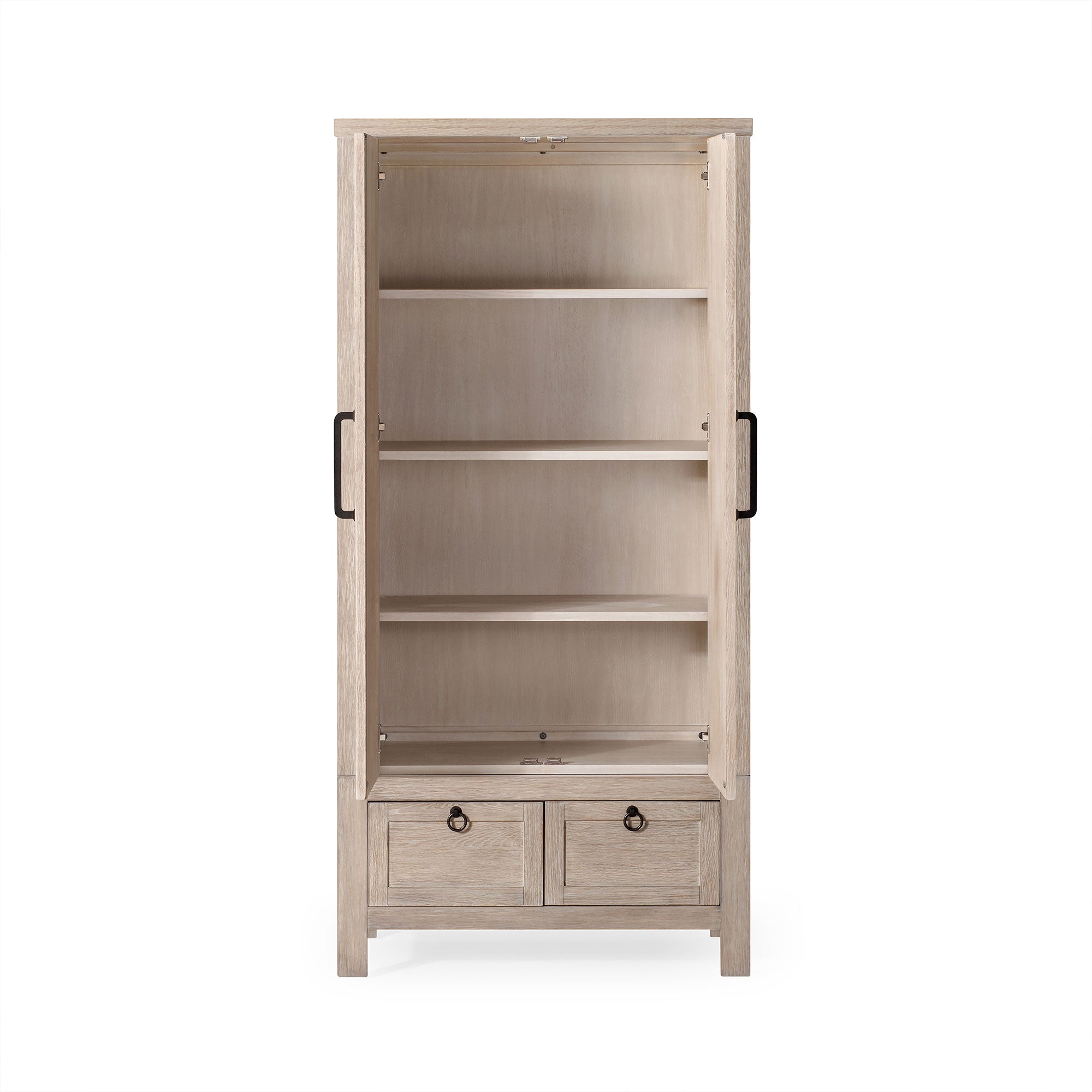 Maven Lane Vaughn Rustic Wooden Cabinet in Weathered White Finish - VMInnovations