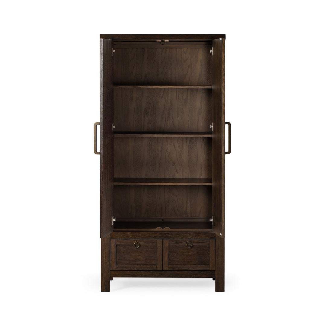 Maven Lane Vaughn Rustic Wooden Cabinet in Weathered Brown Finish  (For Parts) - VMInnovations