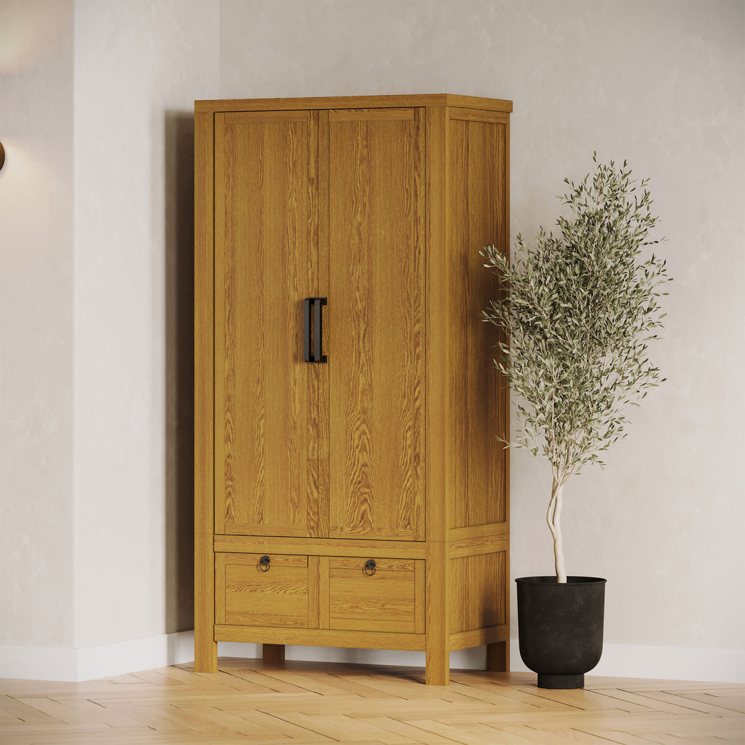Maven Lane Vaughn Rustic Wooden Cabinet in Weathered Natural Finish - VMInnovations