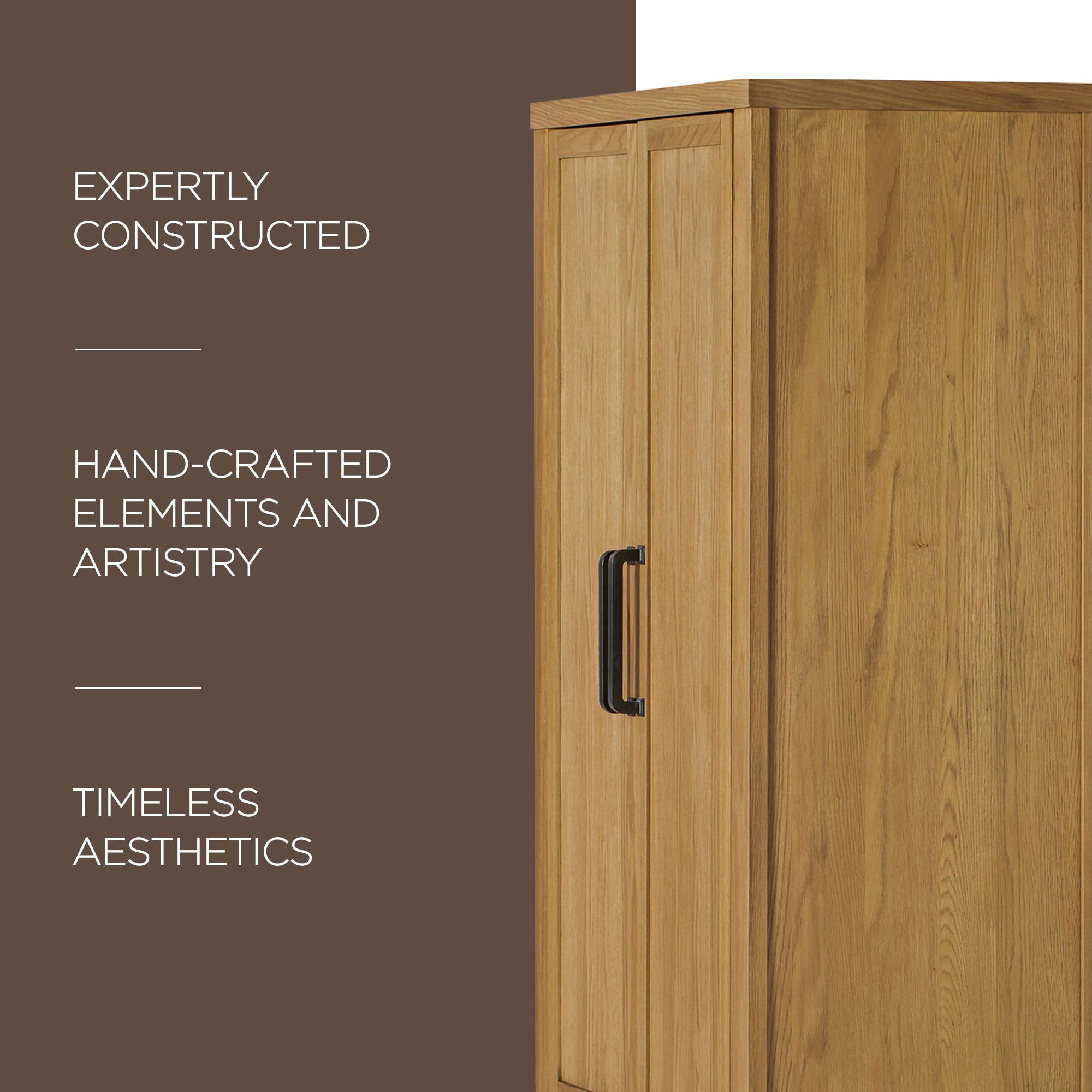 Maven Lane Vaughn Rustic Wooden Cabinet in Weathered Natural Finish - VMInnovations