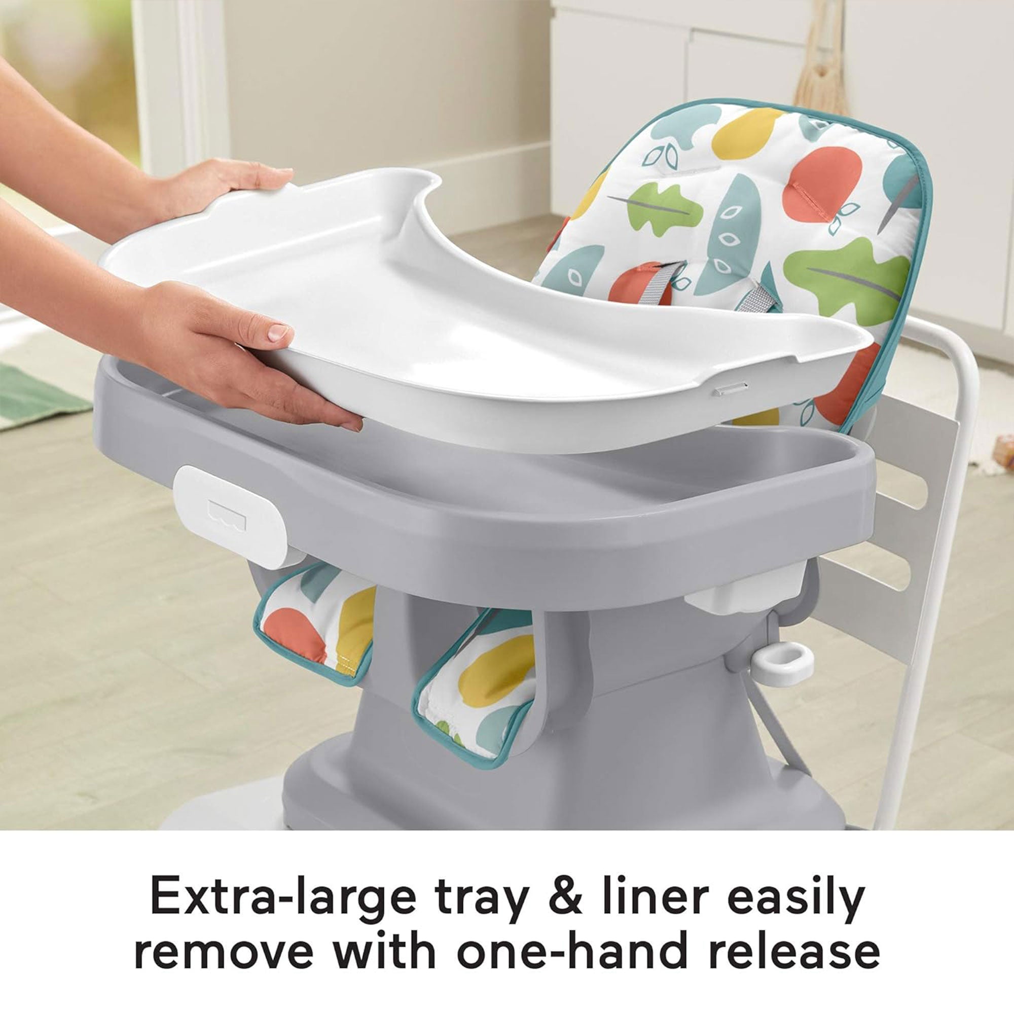 Fisher-Price SpaceSaver Clean Baby High Chair Dining Seat, Pearfection (Used) - VMInnovations
