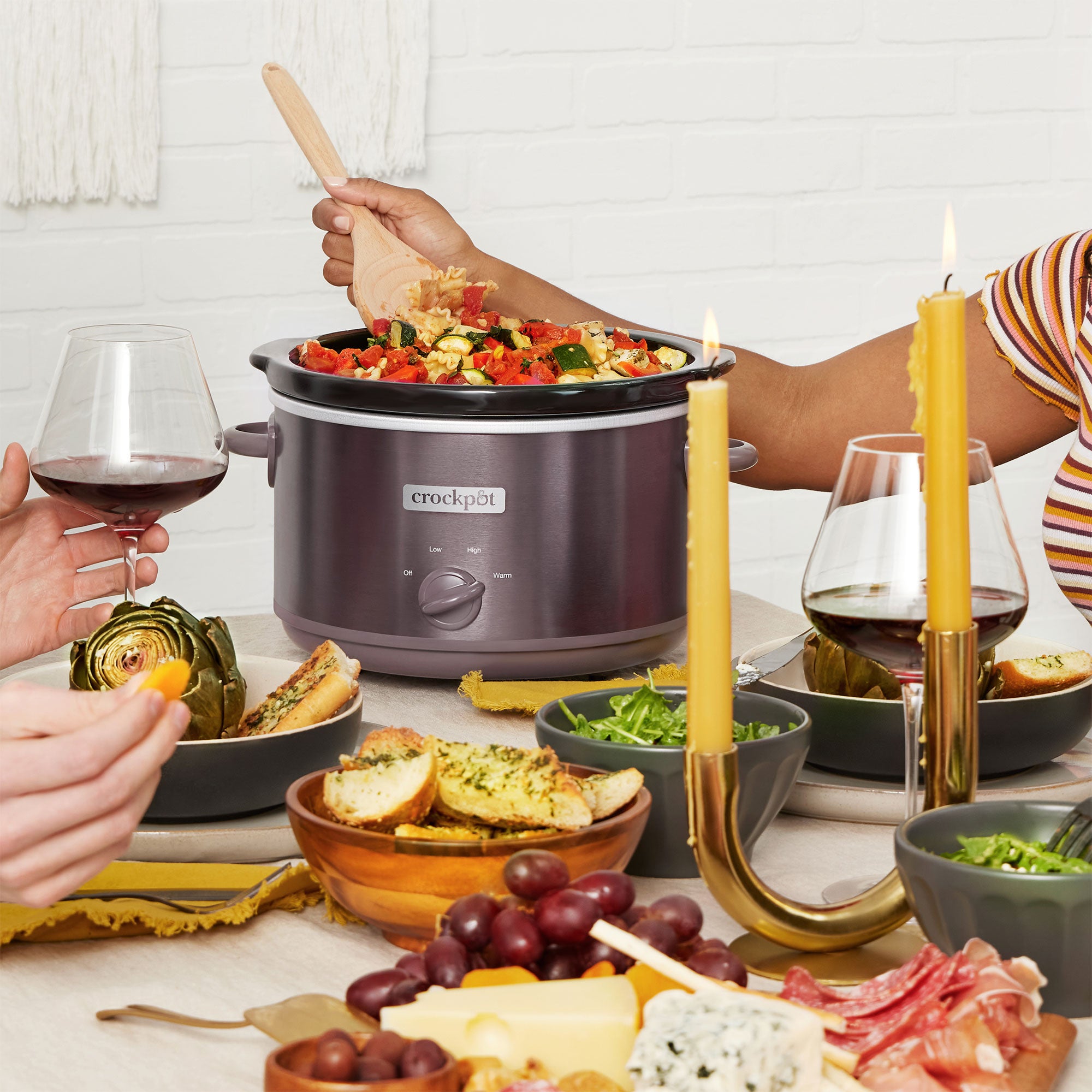 Crock-Pot Manual Design Series 4.5 Qt 3 Setting Slow Cooker, Mocha (Open Box) - VMInnovations