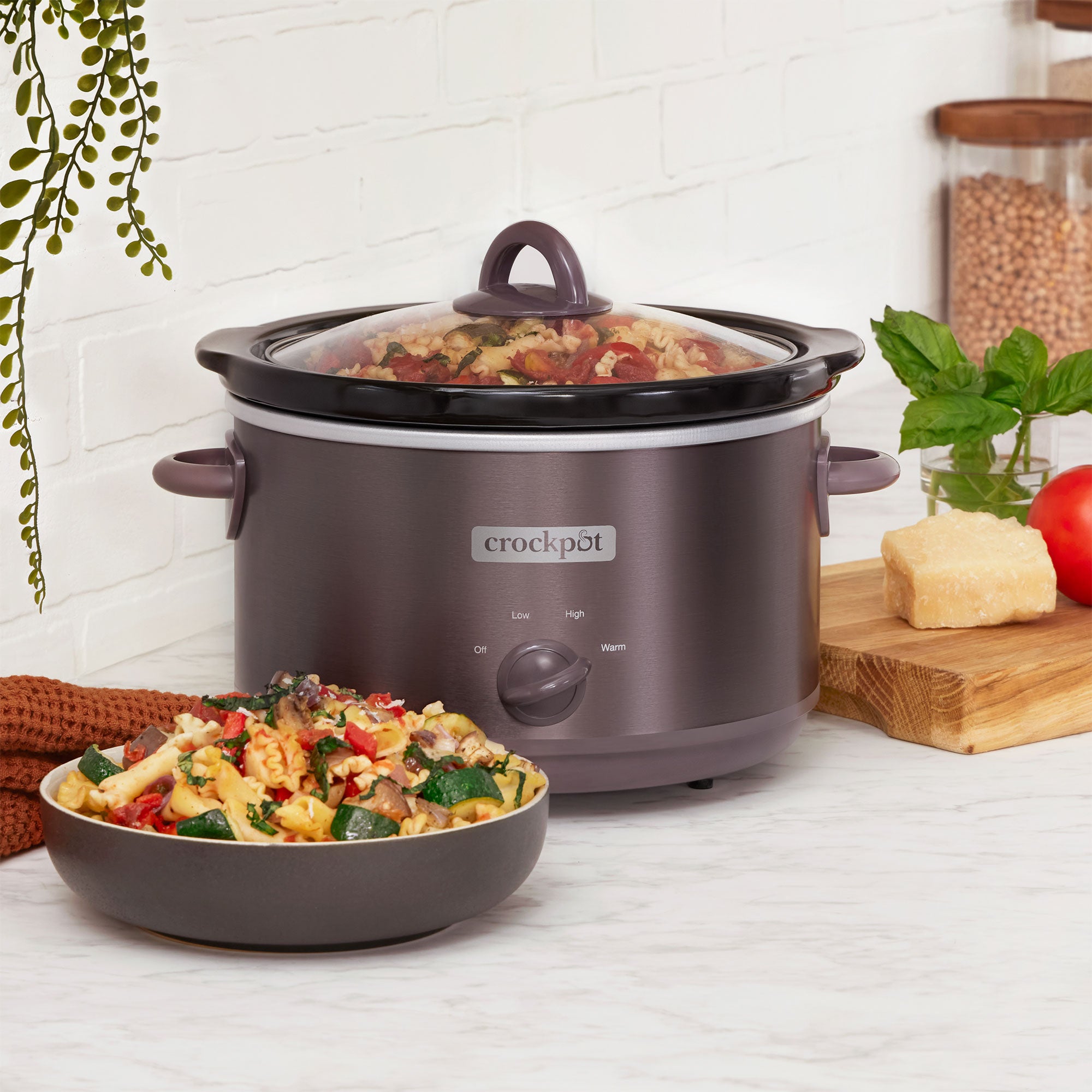 Crock-Pot Manual Design Series 4.5 Qt 3 Setting Slow Cooker, Mocha (Open Box) - VMInnovations