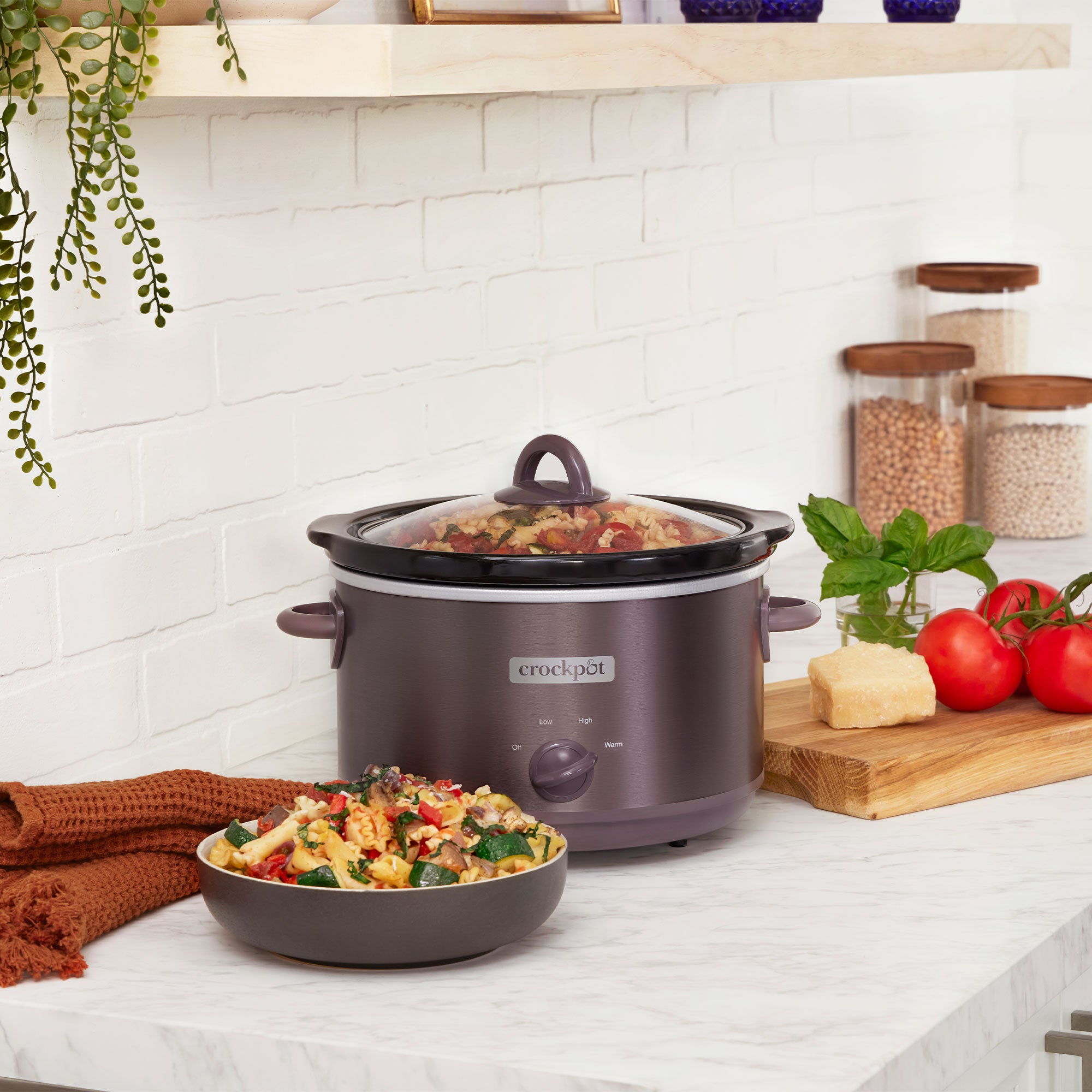 Crock-Pot Manual Design Series 4.5 Qt 3 Setting Slow Cooker, Mocha (Open Box) - VMInnovations