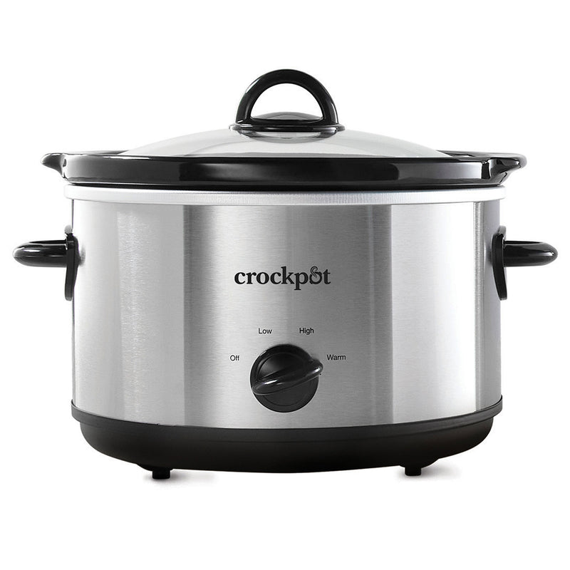 Crock-Pot 4.5 Quarts Manual Design Series Slow Cooker w/3 Heat Settings, Silver