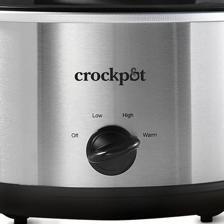 Crock-Pot 4.5 Quarts Manual Design Series Slow Cooker w/3 Heat Settings, Silver - VMInnovations