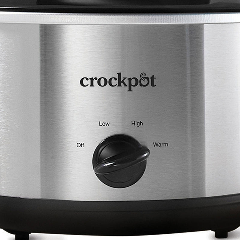 Crock-Pot 4.5 Quarts Manual Design Series Slow Cooker w/3 Heat Settings, Silver