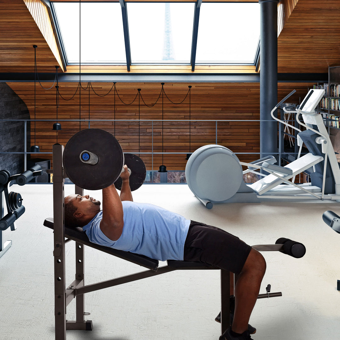Stamina Adjustable Steel Weight Bench Rack Combo Set for Home, Black (For Parts) - VMInnovations